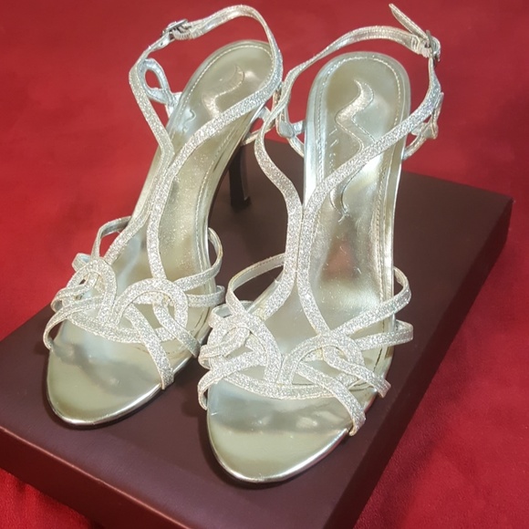 Nina Shoes - Nina silver & multi glitter heels